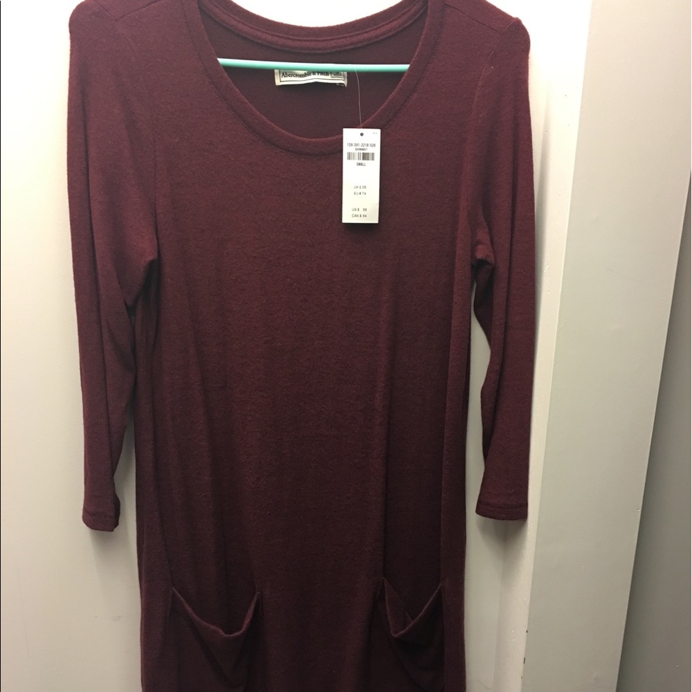 Maroon Dress w/ Pockets